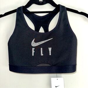Nike Swoosh Dri-FIT Bra, High Support, Black, XS (A-C)